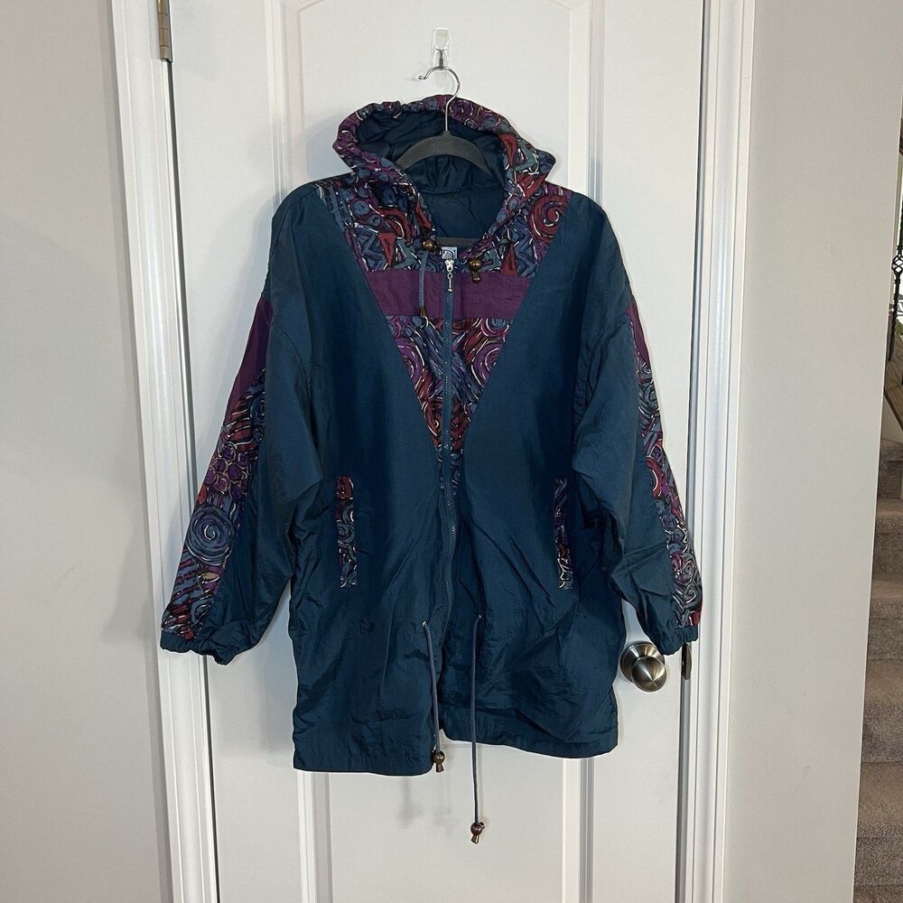 Vintage Clipper Bay‎ Women Windbreaker Large Hooded
